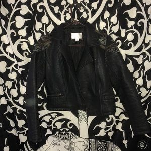 Black leather jacket